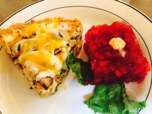 The Factory, quiche and congealed salad