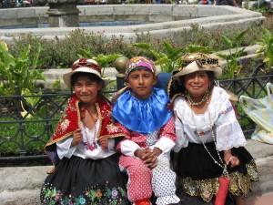 Children in the town center as the parade began to wind down