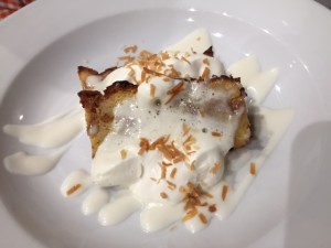 Coconut bread pudding at Fisher's Dockside at the Orange Beach Marina, Orange Beach, AL