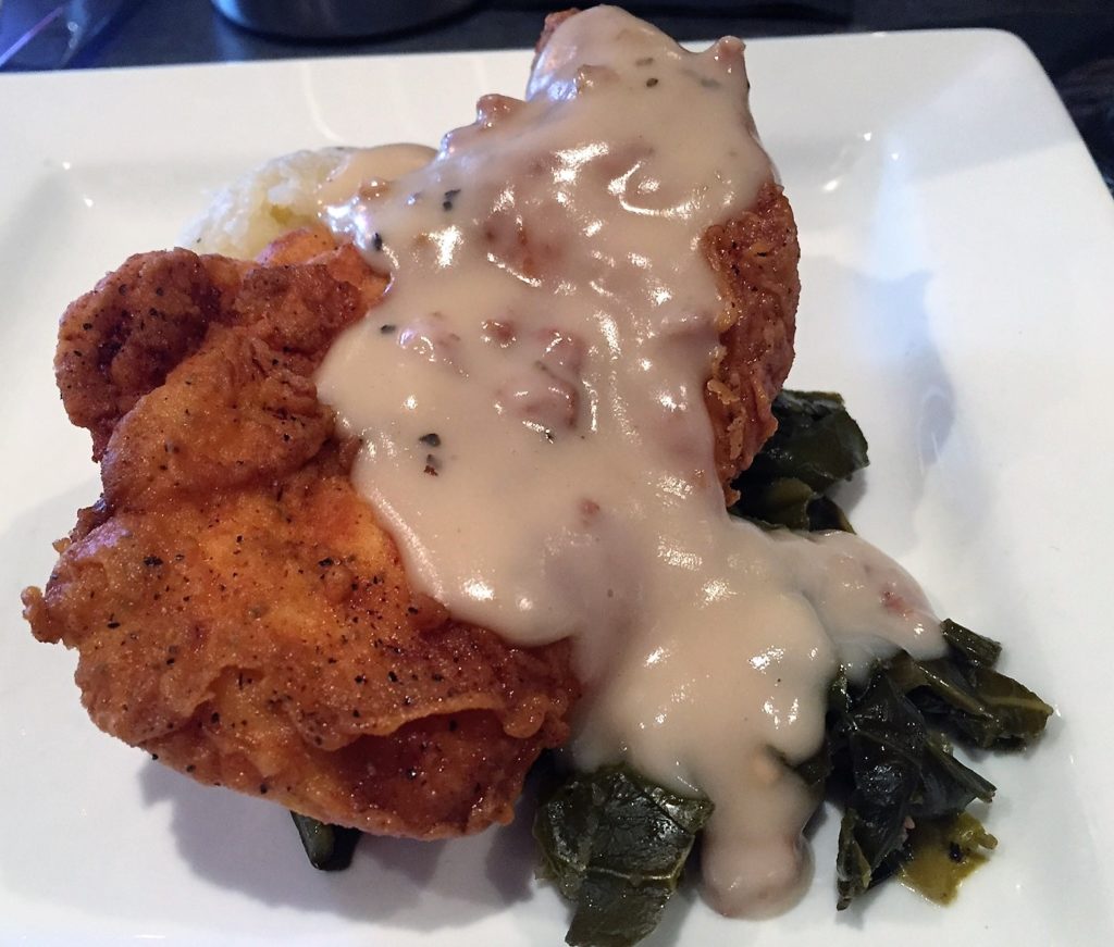 Albany Bistro - Dec. chicken, potatoes and collards